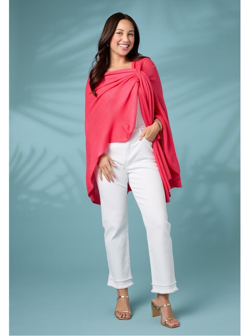 COCO & CARMEN OMG PULL ON SKINNY LEG CAPRI JEANS WITH TIERED FRINGE Large